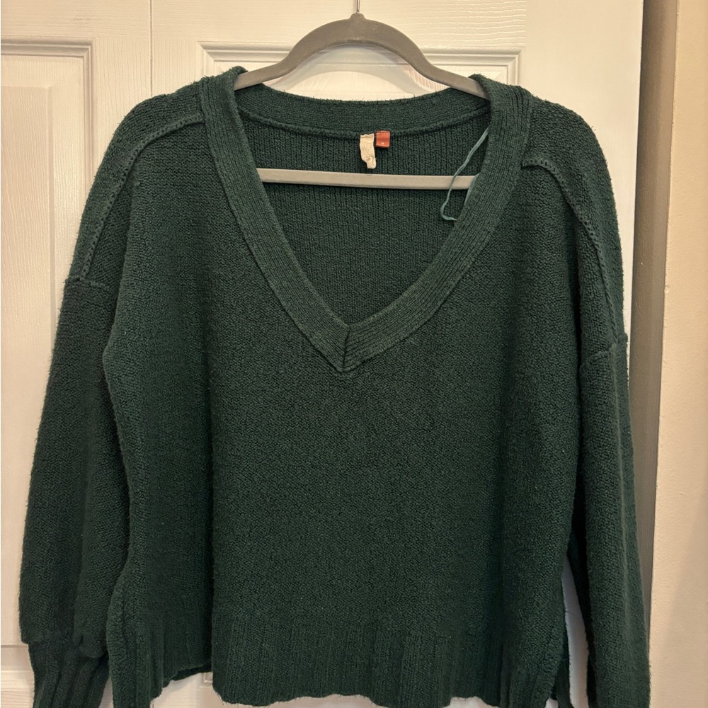 Anthropologie Pilcro Dark Green V-Neck Women's Sweater